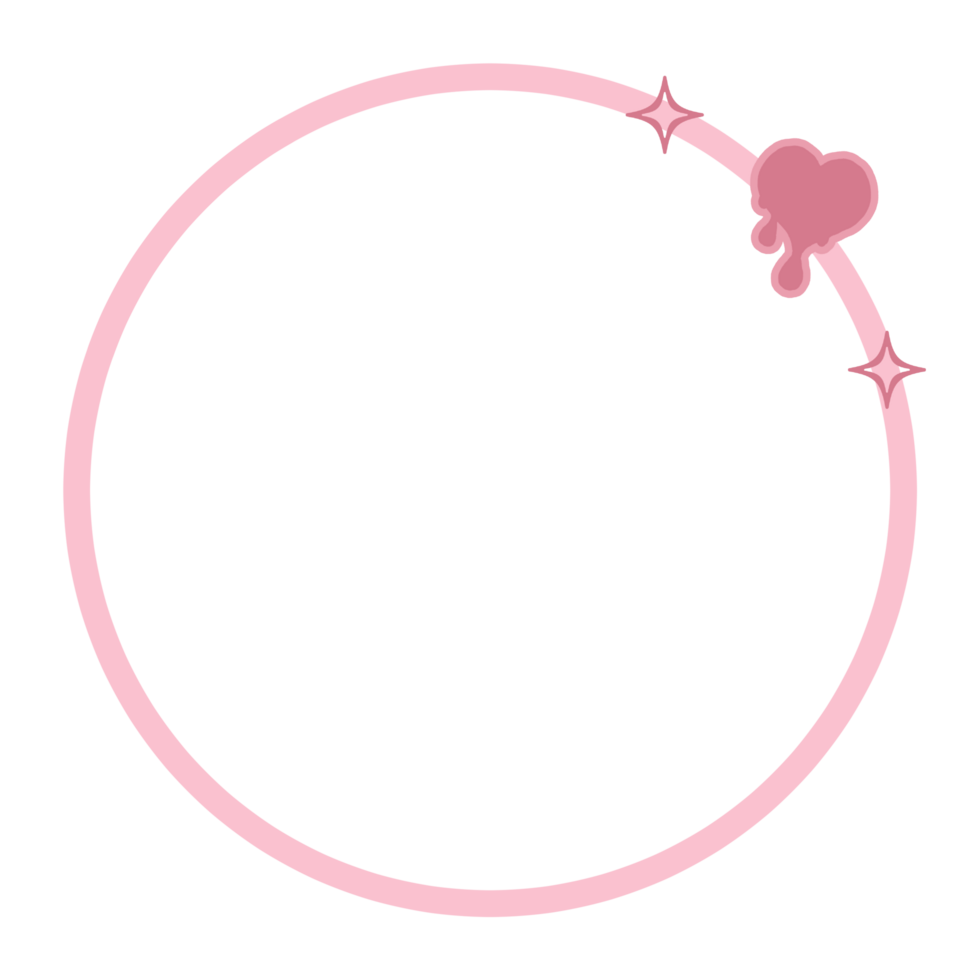 cute circle frame decoration png