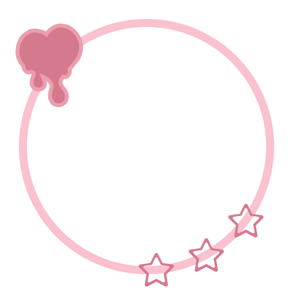 cute circle frame decoration png
