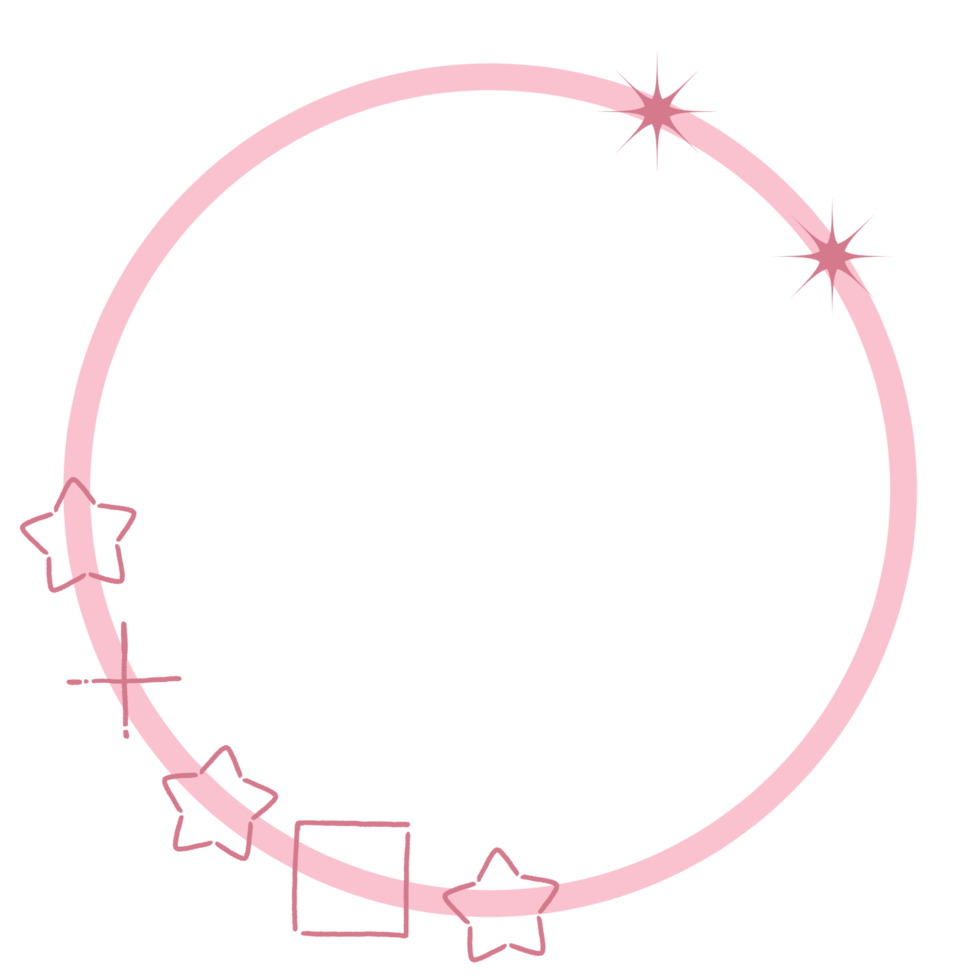 cute circle frame decoration png