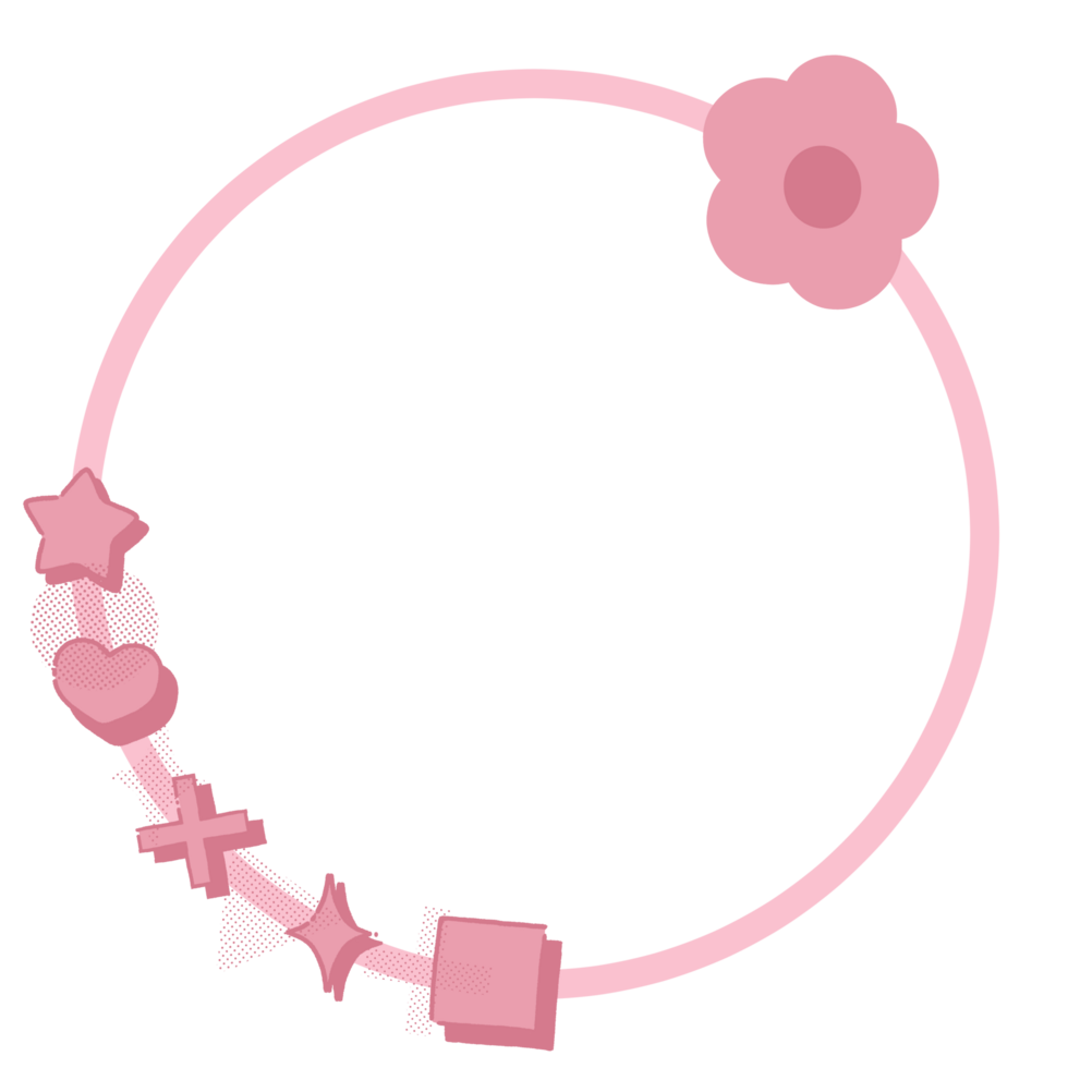 cute circle frame decoration png