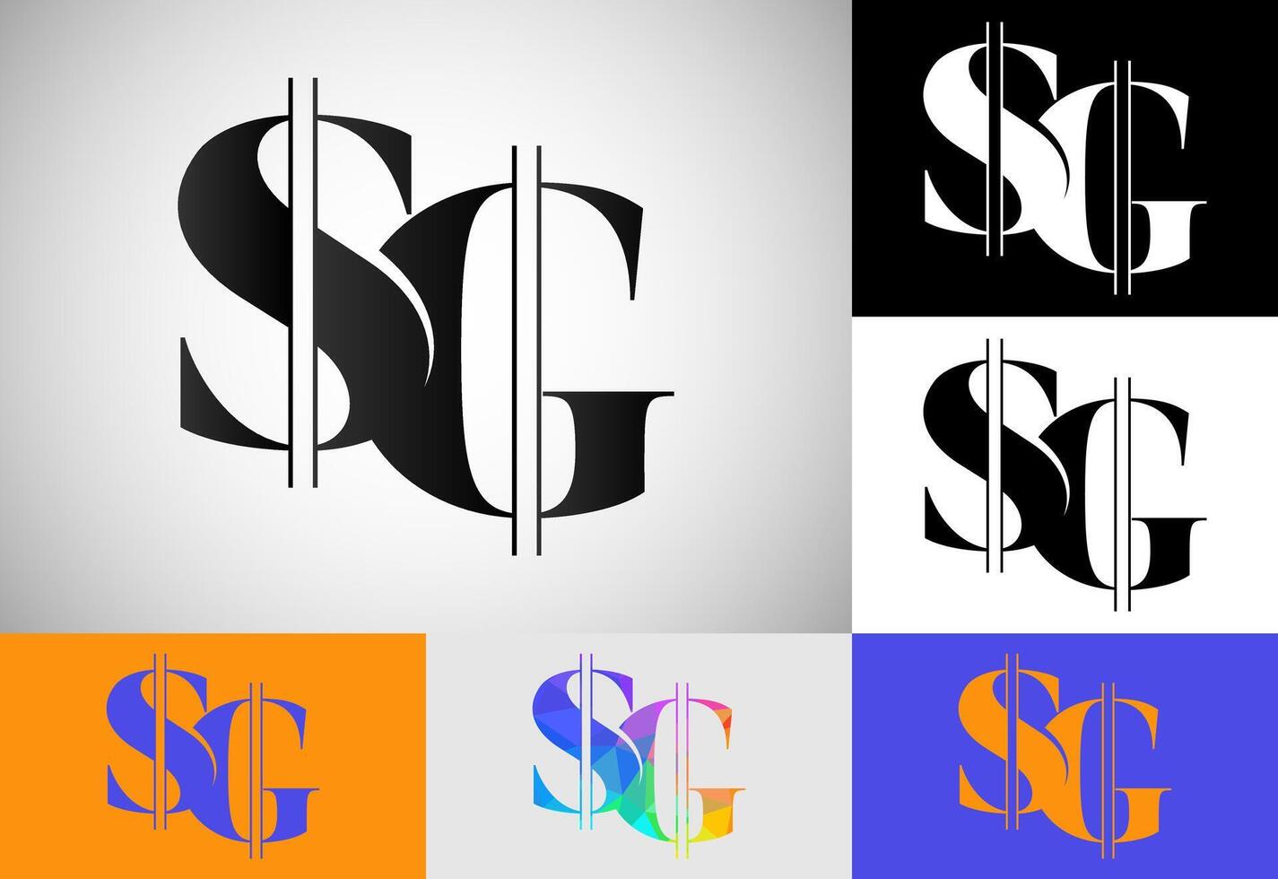 Initial Letter S G Logo Design. Graphic Alphabet Symbol For Corporate Business Identity vector