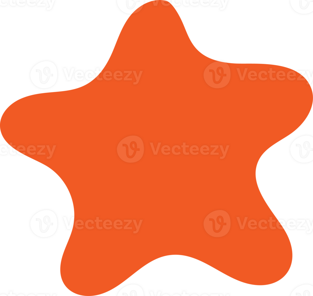 Organic flat blob. Irregular fluid bubble. Abstract liquid star shape. Random wavy spot and curvy element. Amoeba rectangle box. png