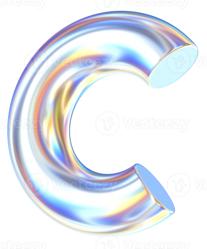 Ring 3D abstract shapes illustration with chrome effects png