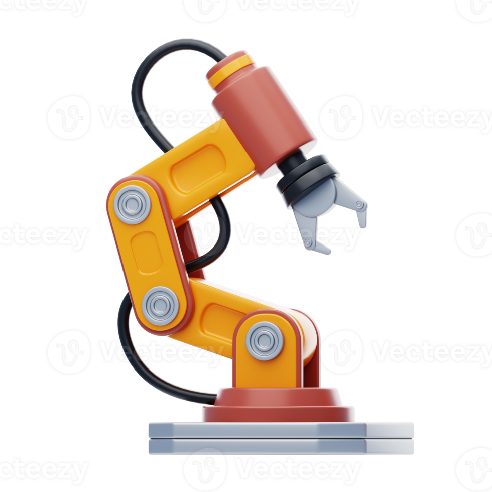 Robotic Arm 3D Icon. Industrial Arm 3D Icon png