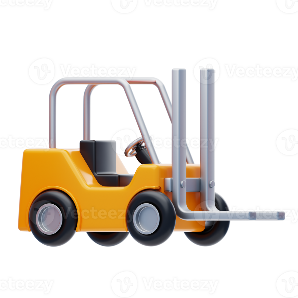 Forklift 3D Icon. Warehouse Vehicle 3D Icon png