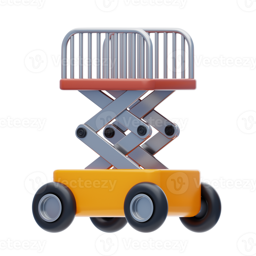 Cherry Picker Lift 3D Icon. Scissor Lift 3D Icon png