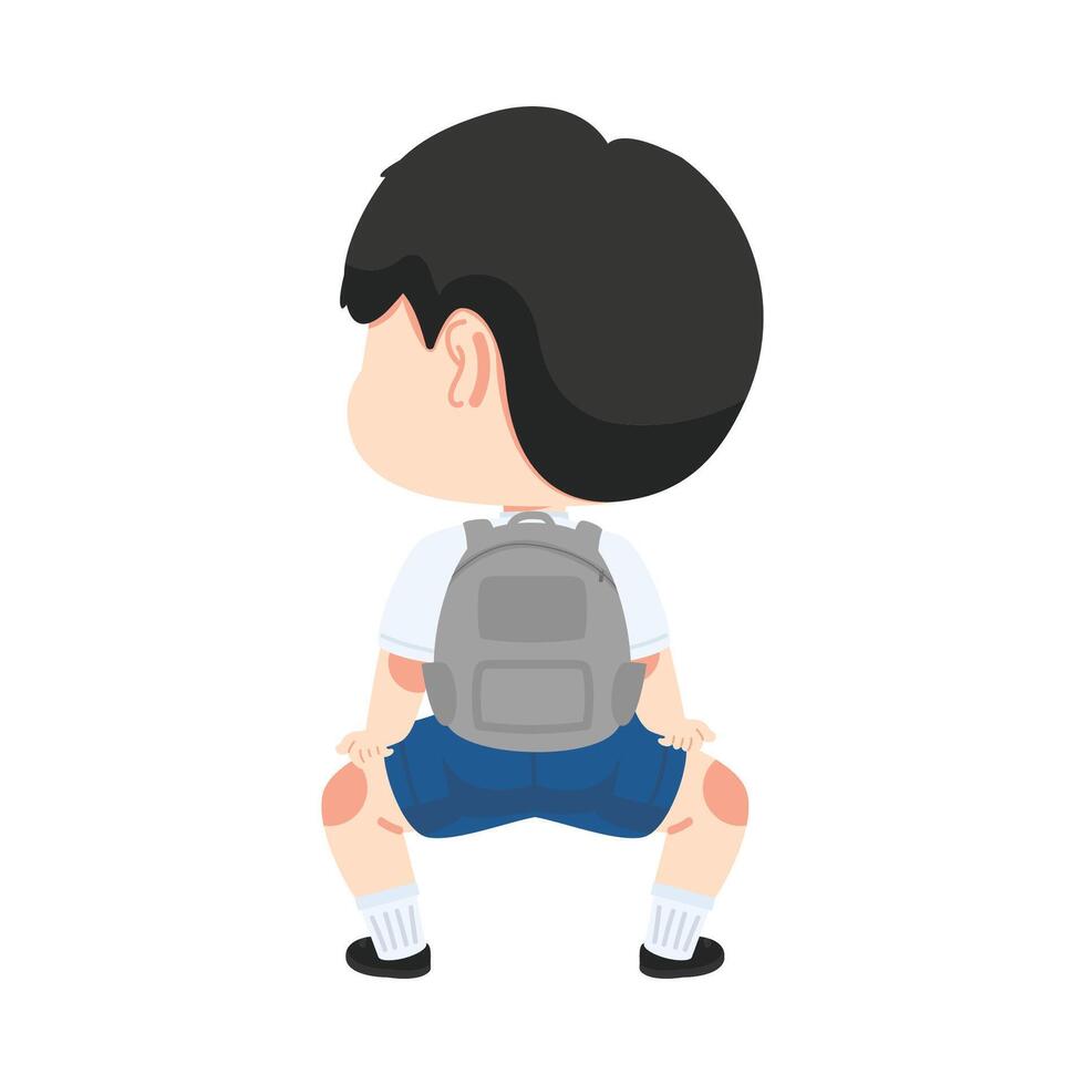 Boy student back Twerk dance cartoon vector