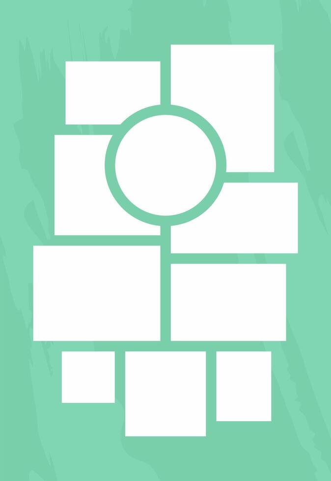 Pictures or photos frame collage. comics page grid layout abstract photo frames and digital photo wall template vector