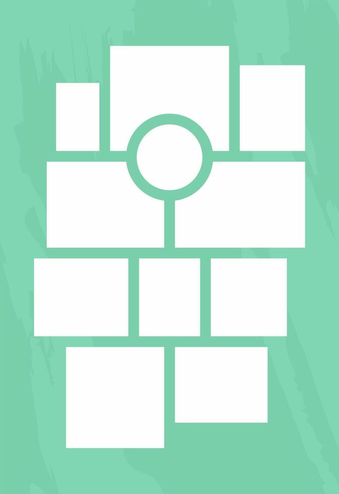 Pictures or photos frame collage. comics page grid layout abstract photo frames and digital photo wall template vector
