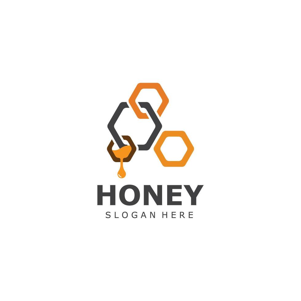 Honey Comb Logo Template Design Emblem Honey Design Concept Creative Symbol Design vector