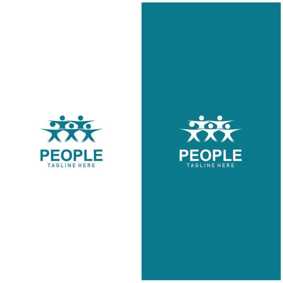 Community logos people check. Logos for teams or groups and companies design vector