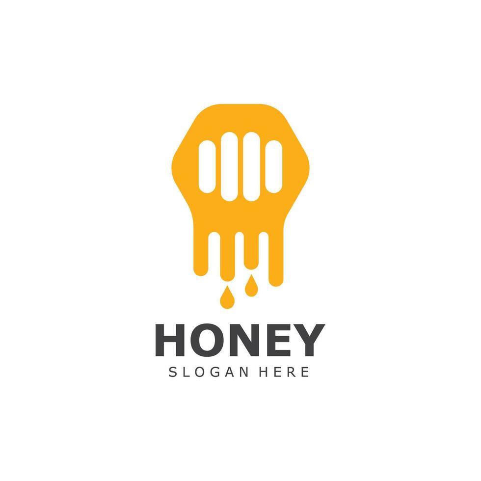 Honey Comb Logo Template Design Emblem Honey Design Concept Creative Symbol Design vector