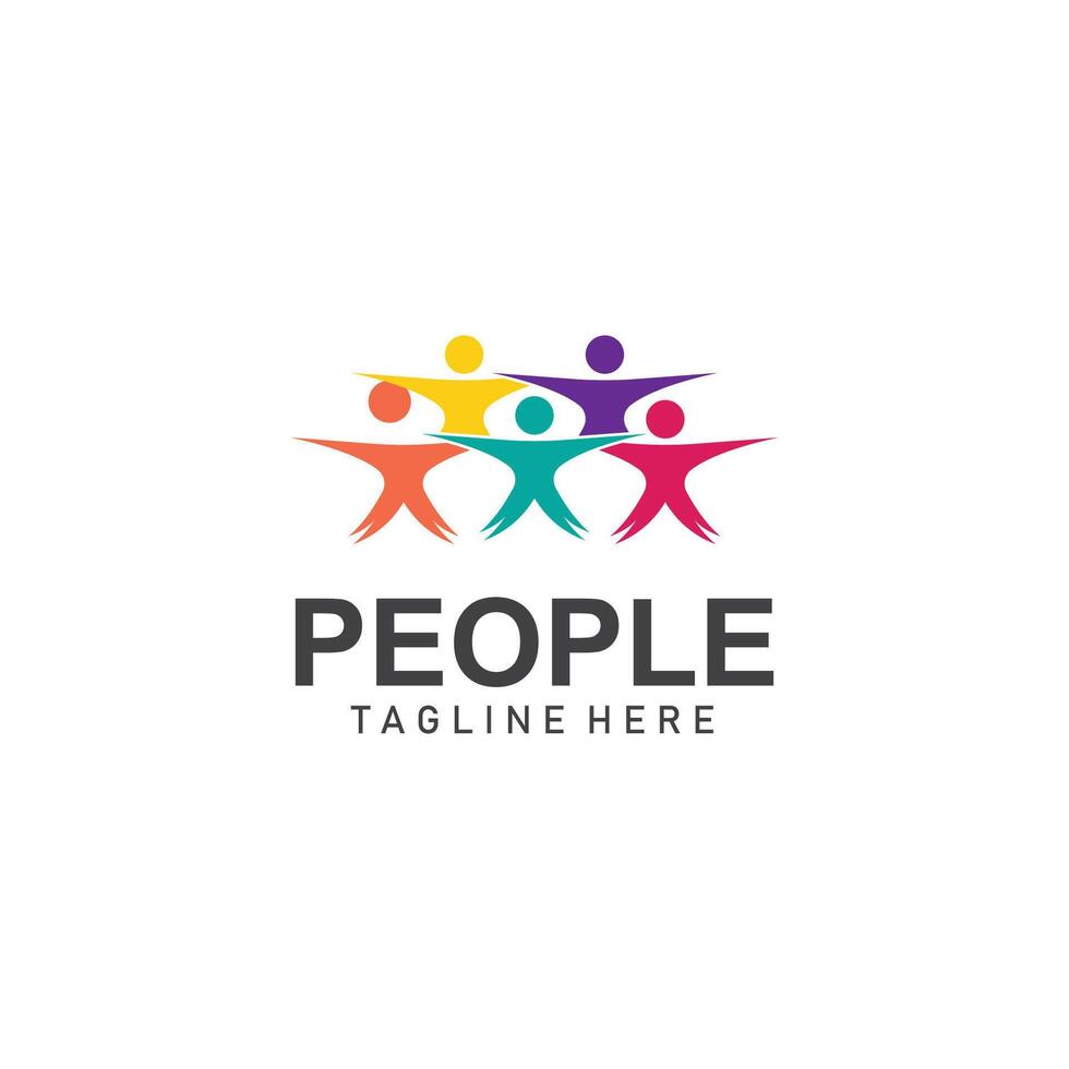 Community logos people check. Logos for teams or groups and companies design vector