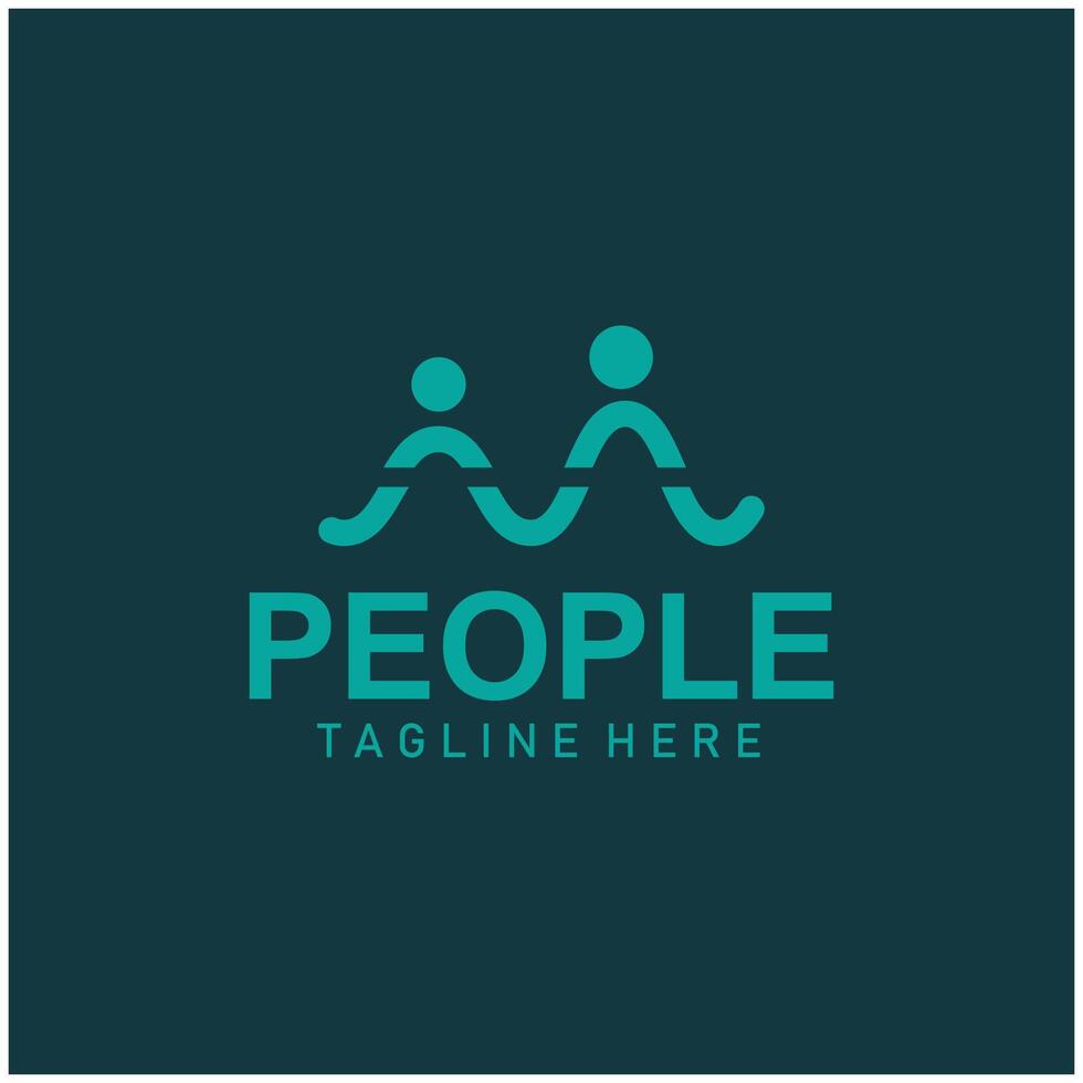 Community logos people check. Logos for teams or groups and companies design vector