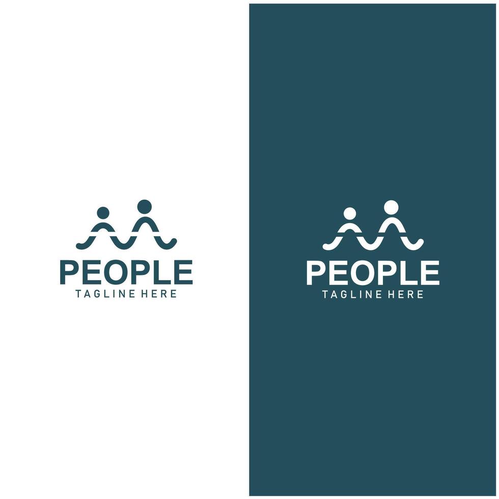 Community logos people check. Logos for teams or groups and companies design vector