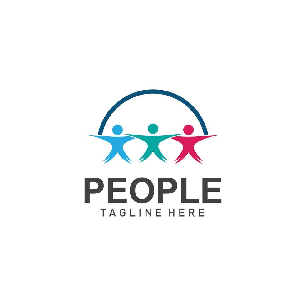Community logos people check. Logos for teams or groups and companies design vector