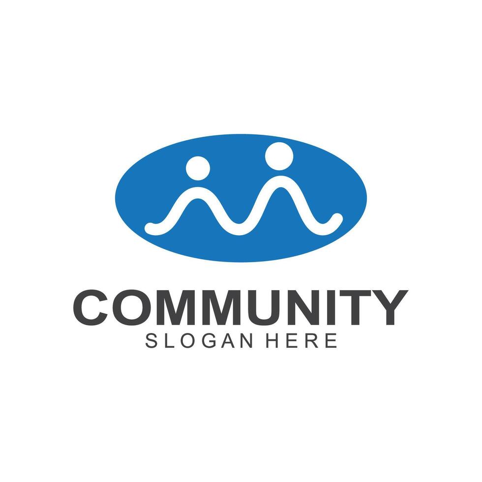 Community logos people check. Logos for teams or groups and companies design vector