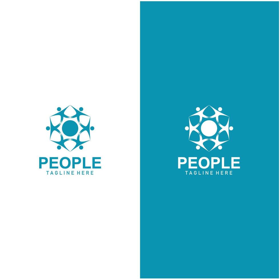 Community logos people check. Logos for teams or groups and companies design vector