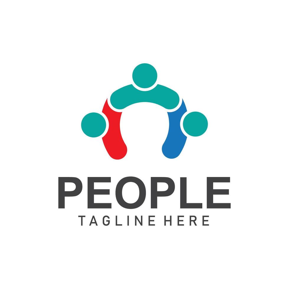 Community logos people check. Logos for teams or groups and companies design vector