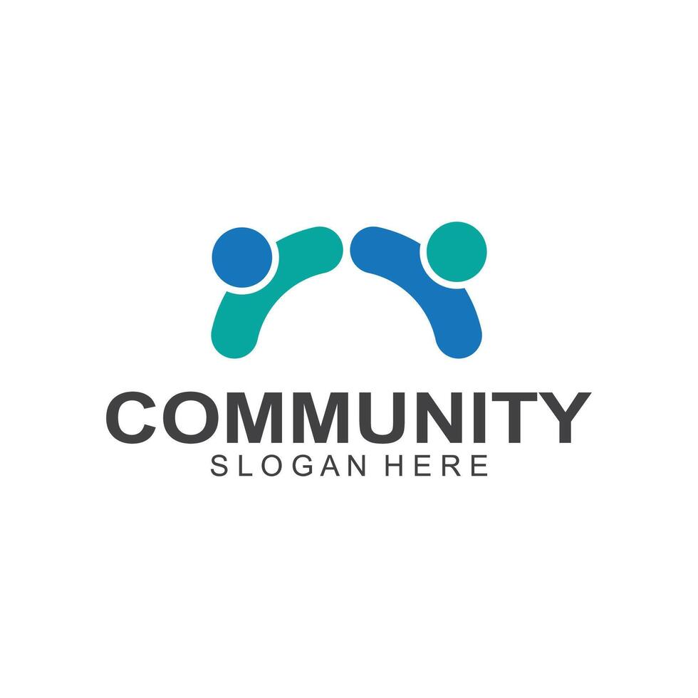 Community logos people check. Logos for teams or groups and companies design vector