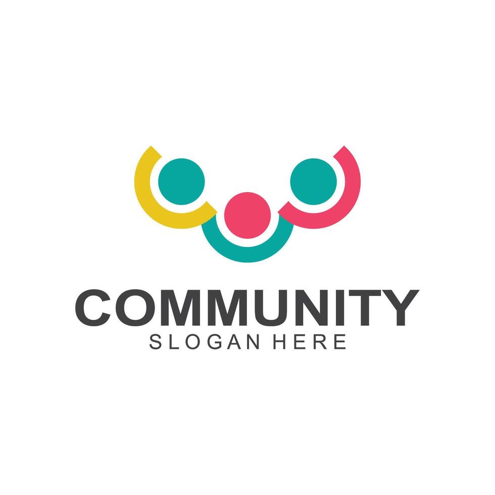 Community logos people check. Logos for teams or groups and companies design vector