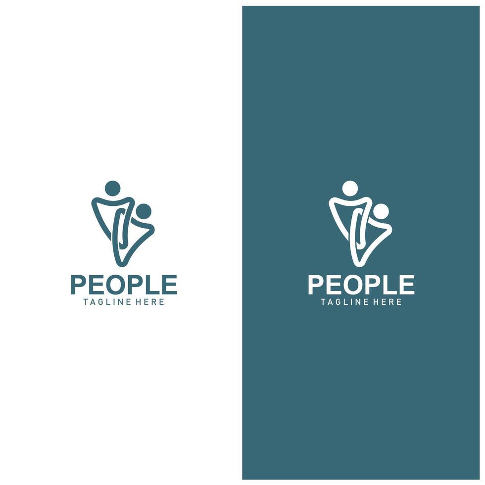 Community logos people check. Logos for teams or groups and companies design vector