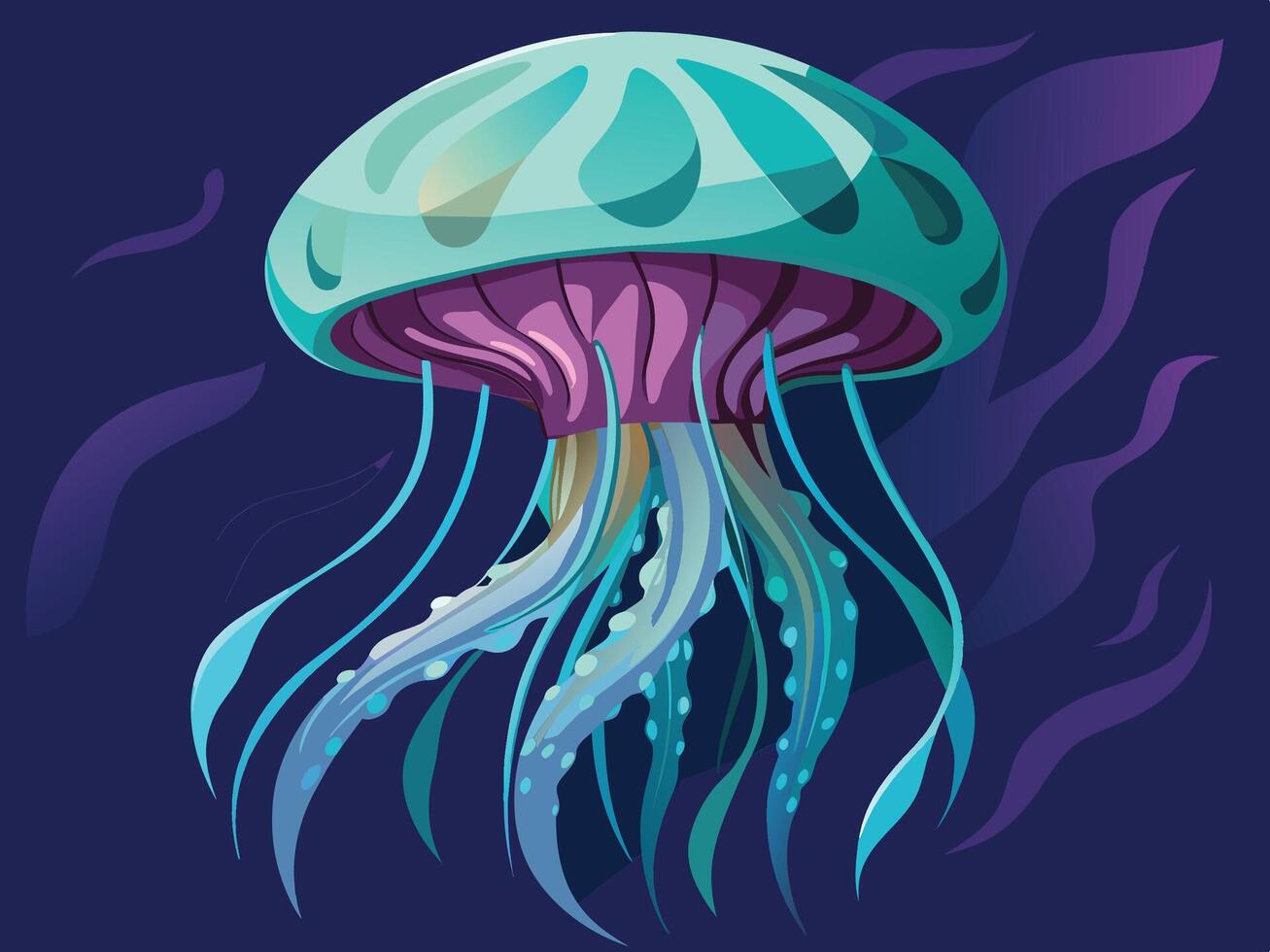 Elegant jellyfish isolated on white vector