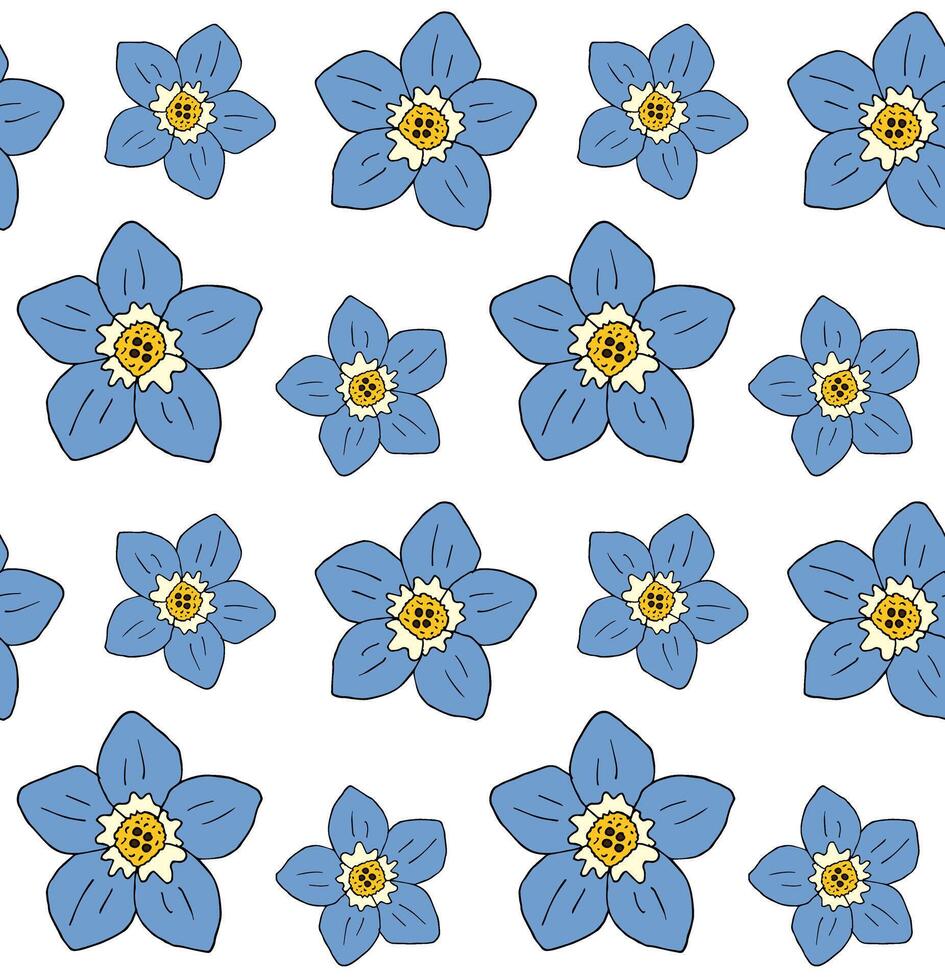 Seamless pattern of forget me not flower vector