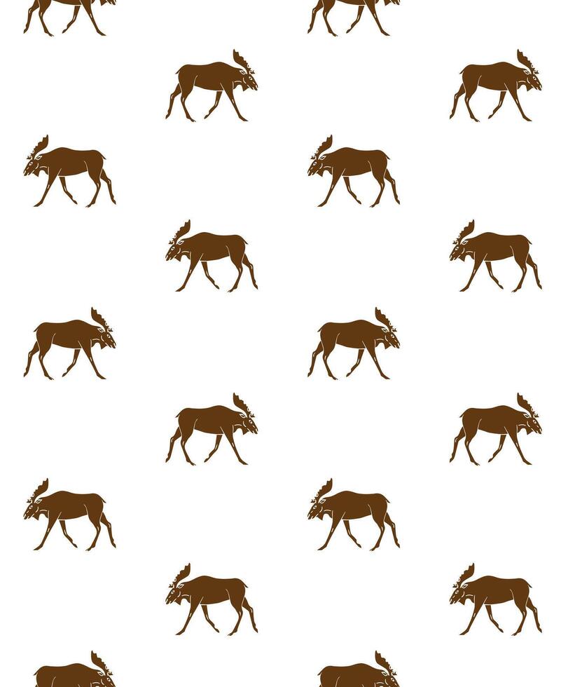 Seamless pattern of sketch moose vector