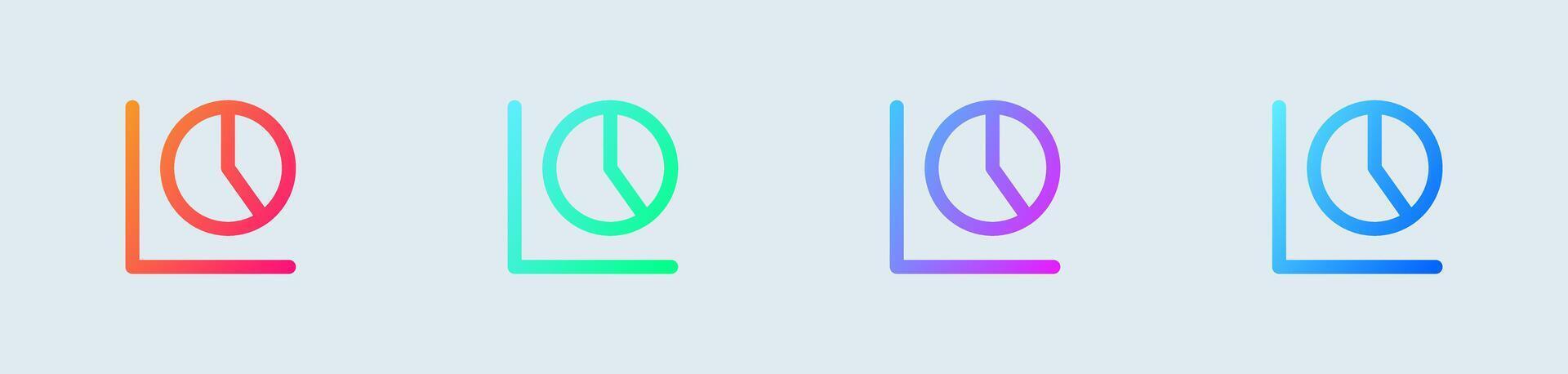 Chart line icon in gradient colors. Statistic signs illustration. vector