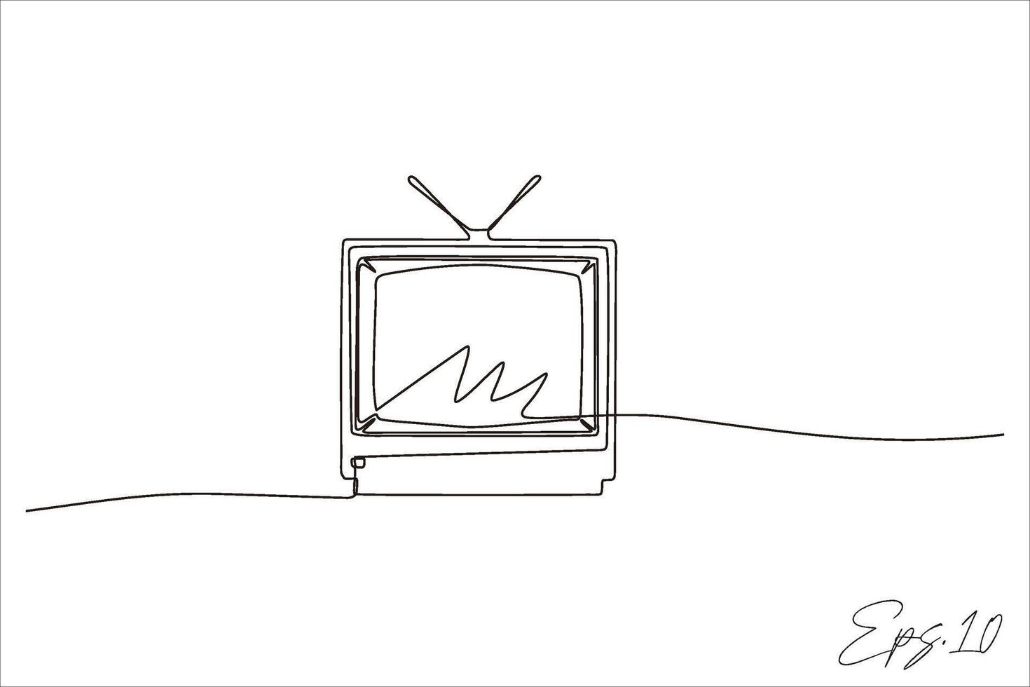 television continuous line illustration vector