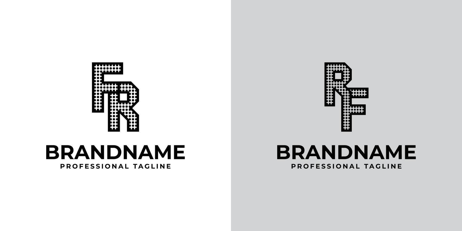 Letters FR and RF Dot Monogram Logo, Suitable for business with FR or RF initials vector