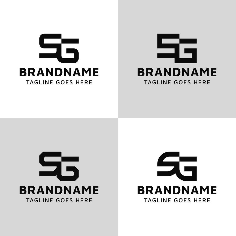 Letters SG Monogram Logo Set, suitable for any business with GS or SG initials vector
