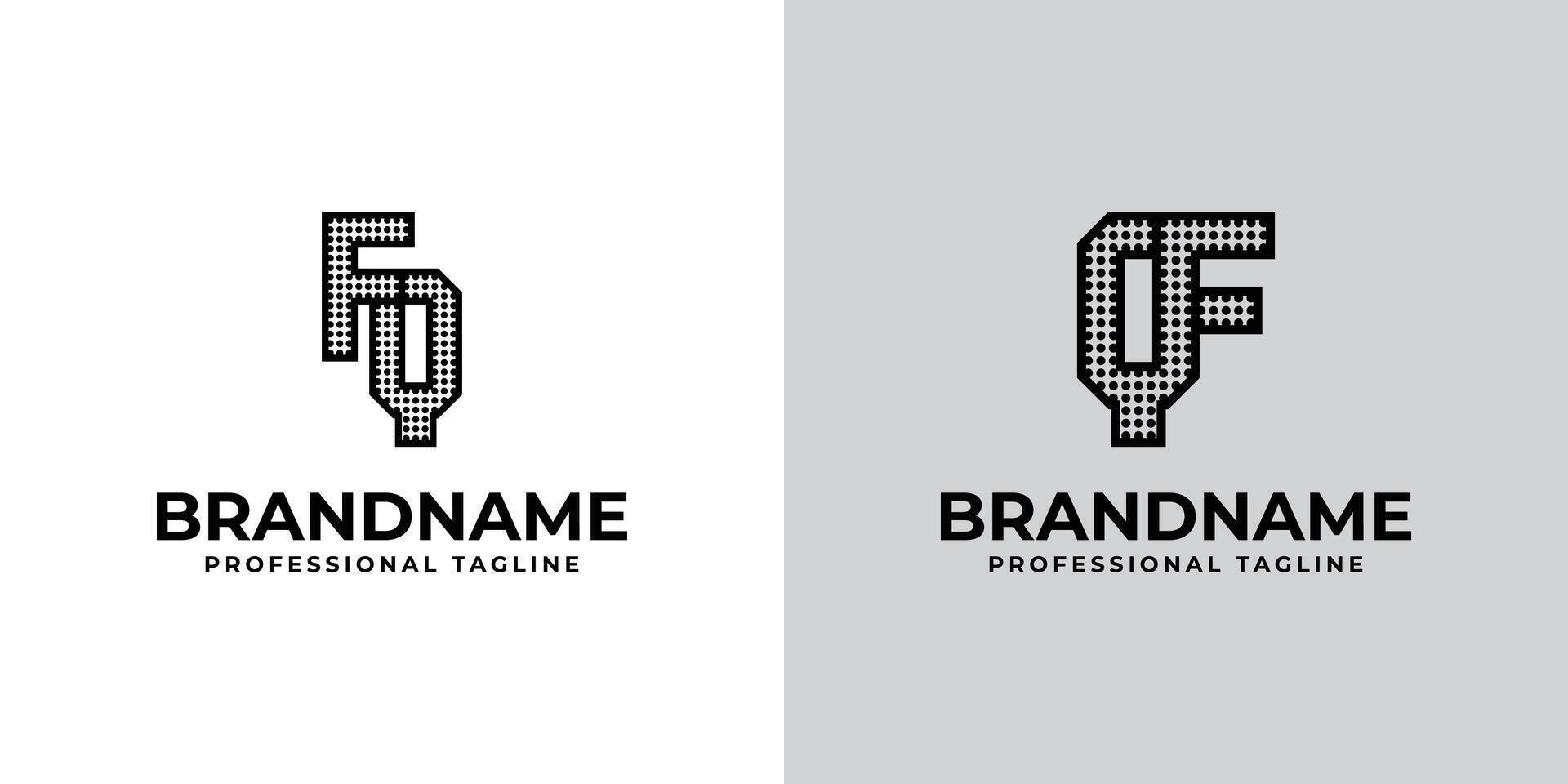 Letters FQ and QF Dot Monogram Logo, Suitable for business with FQ or QF initials vector