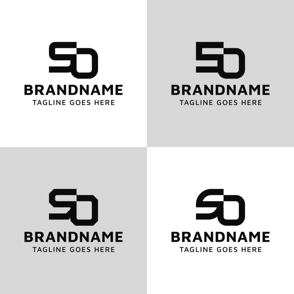 Letters SO Monogram Logo Set, suitable for any business with OS or SO initials vector