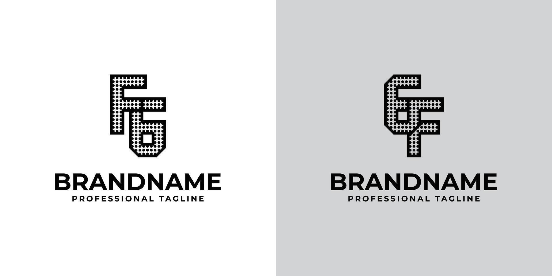 Letters FG and GF Dot Monogram Logo, Suitable for business with FG or GF initials vector