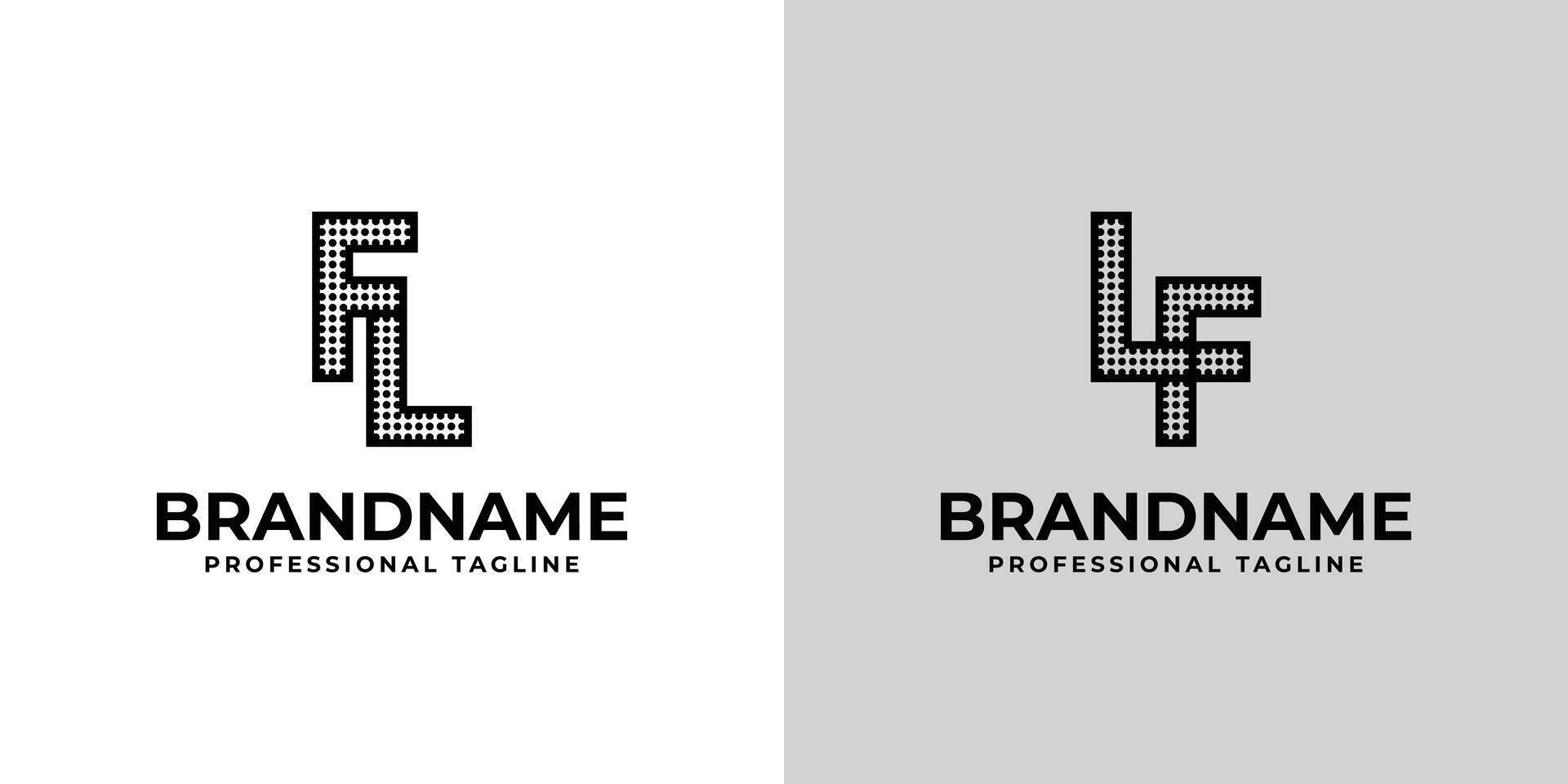 Letters FL and LF Dot Monogram Logo, Suitable for business with FL or LF initials vector