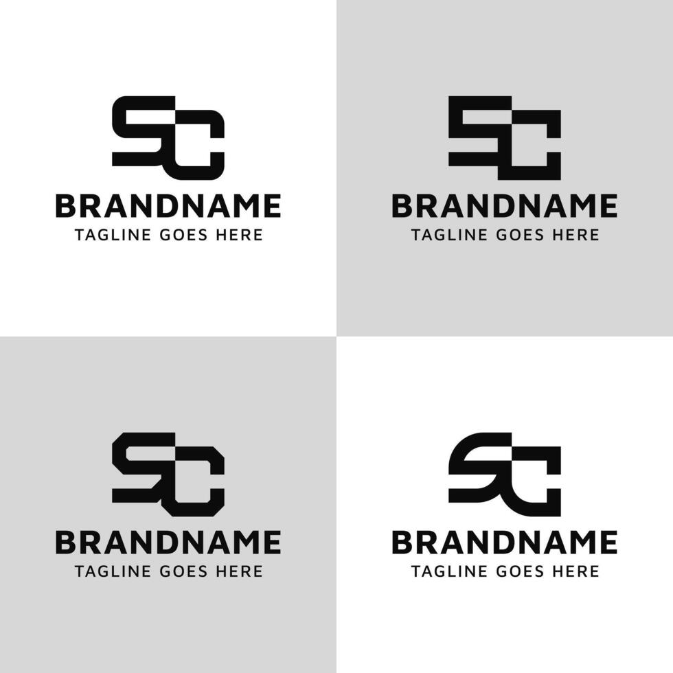 Letters SC Monogram Logo Set, suitable for any business with CS or SC initials vector
