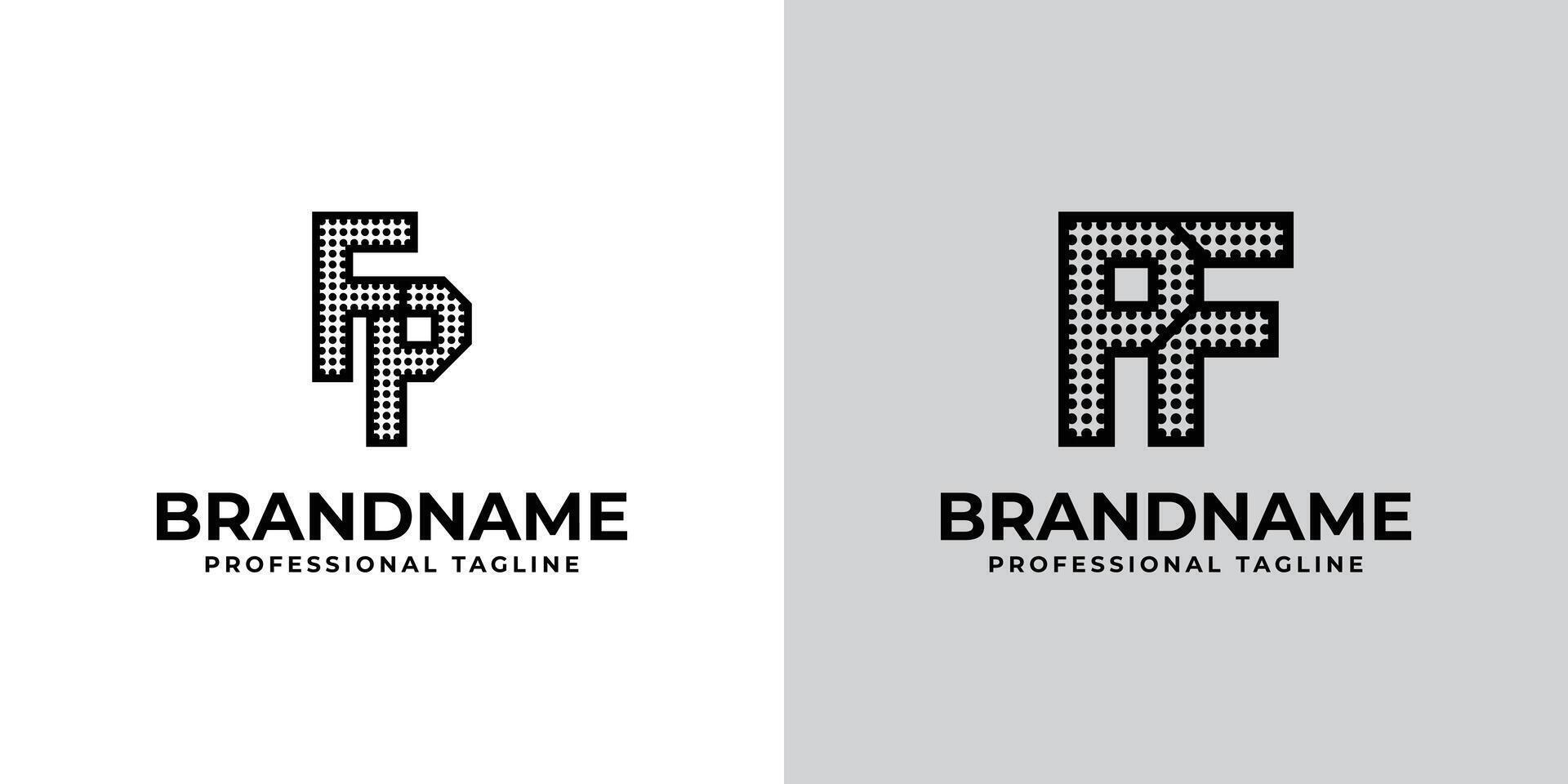 Letters FP and PF Dot Monogram Logo, Suitable for business with FP or PF initials vector
