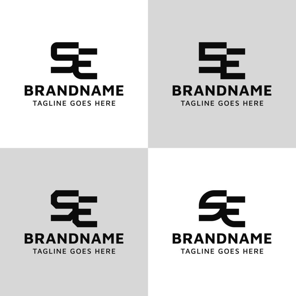 Letters SE Monogram Logo Set, suitable for any business with ES or SE initials vector