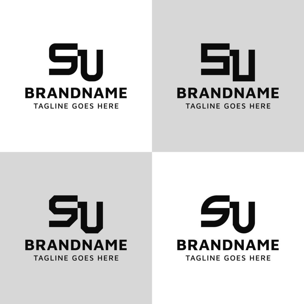 Letters SU Monogram Logo Set, suitable for any business with US or SU initials vector
