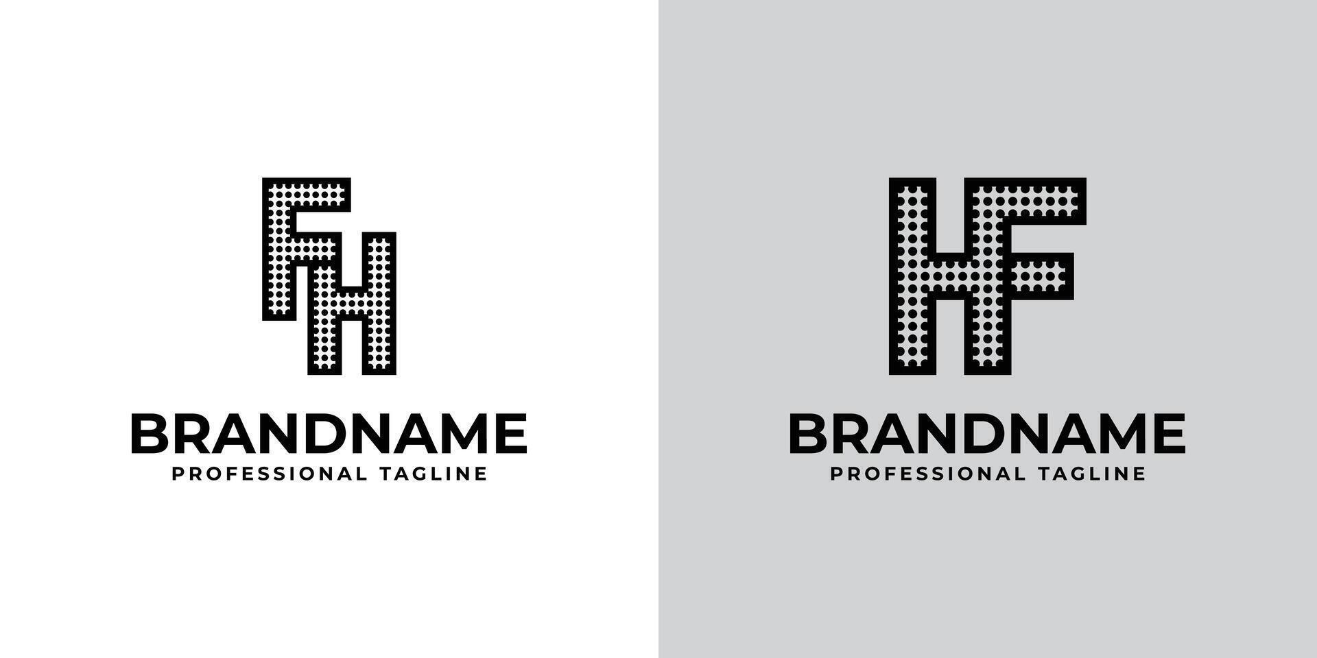 Letters FH and HF Dot Monogram Logo, Suitable for business with FH or HF initials vector