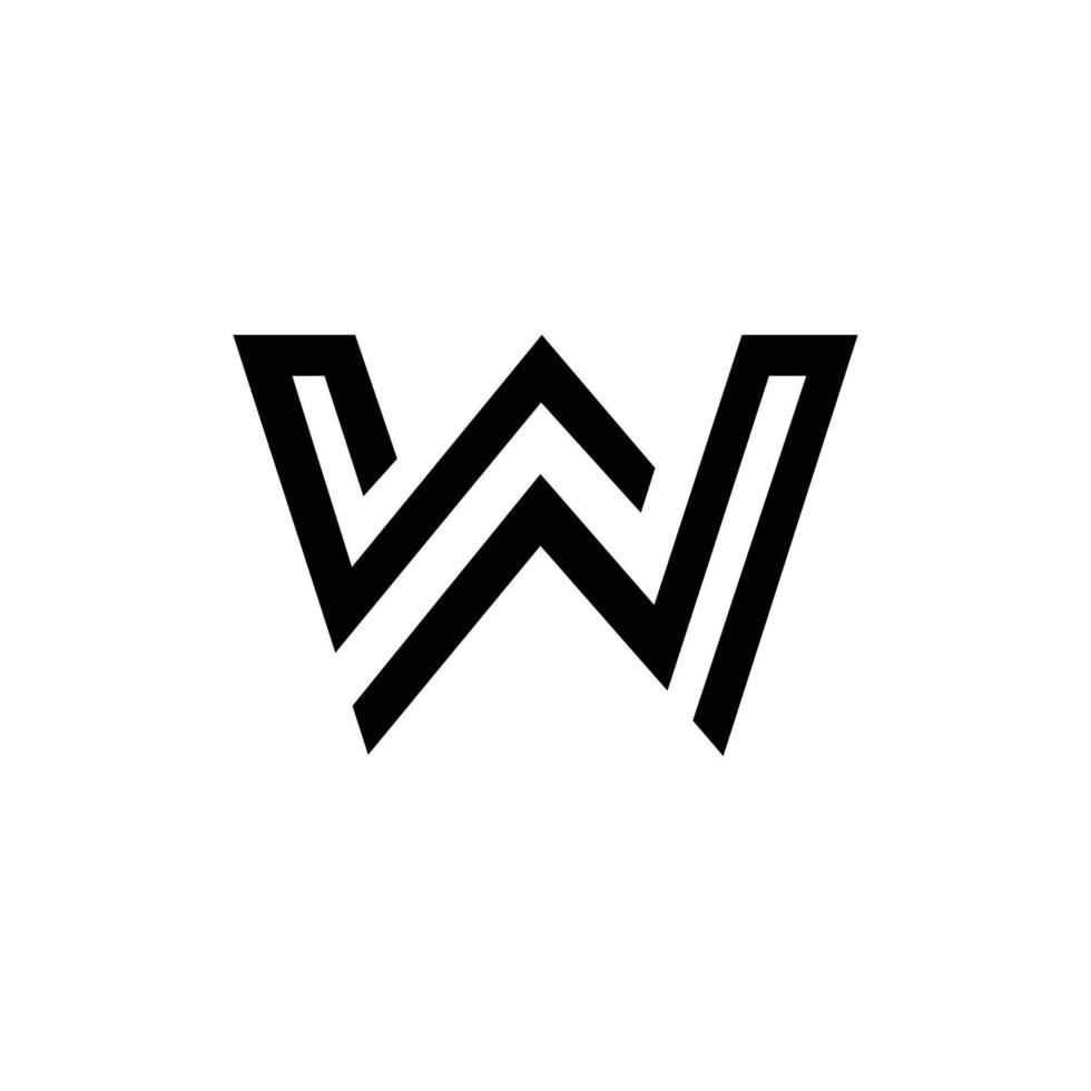 Letter W modern shape minimal unique logo vector