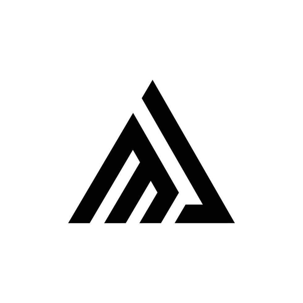 Letter Mj or Am triangle modern logo vector