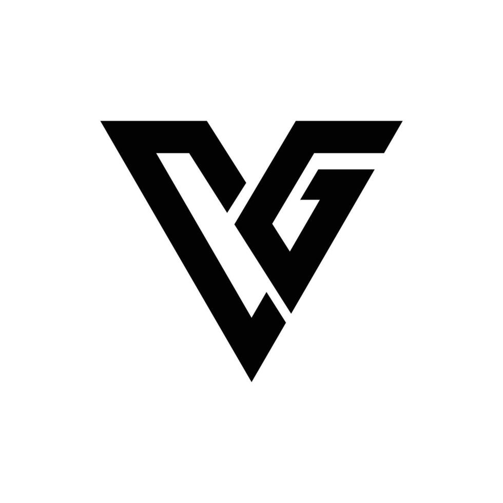 Letter CG or VG triangle shape monogram logo vector