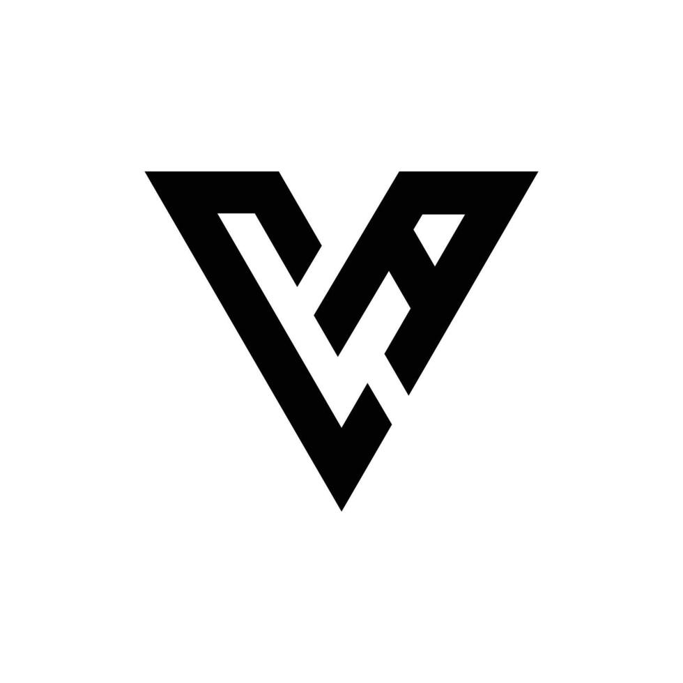 Letter CA or VA triangle shape monogram logo vector