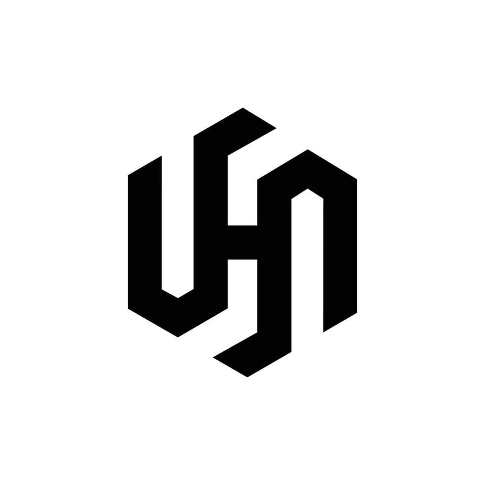 Letter H hexagon shape modern logo vector