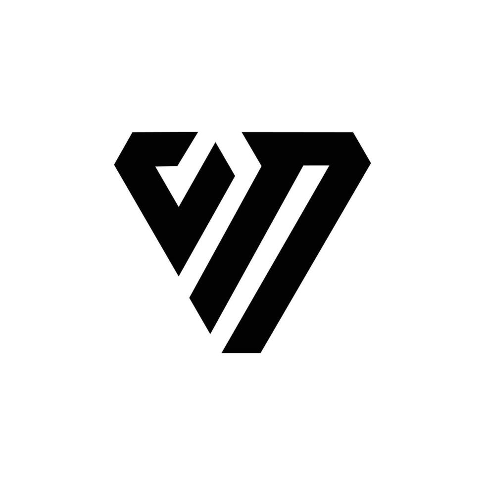 Letter Cm with diamond shape logo vector