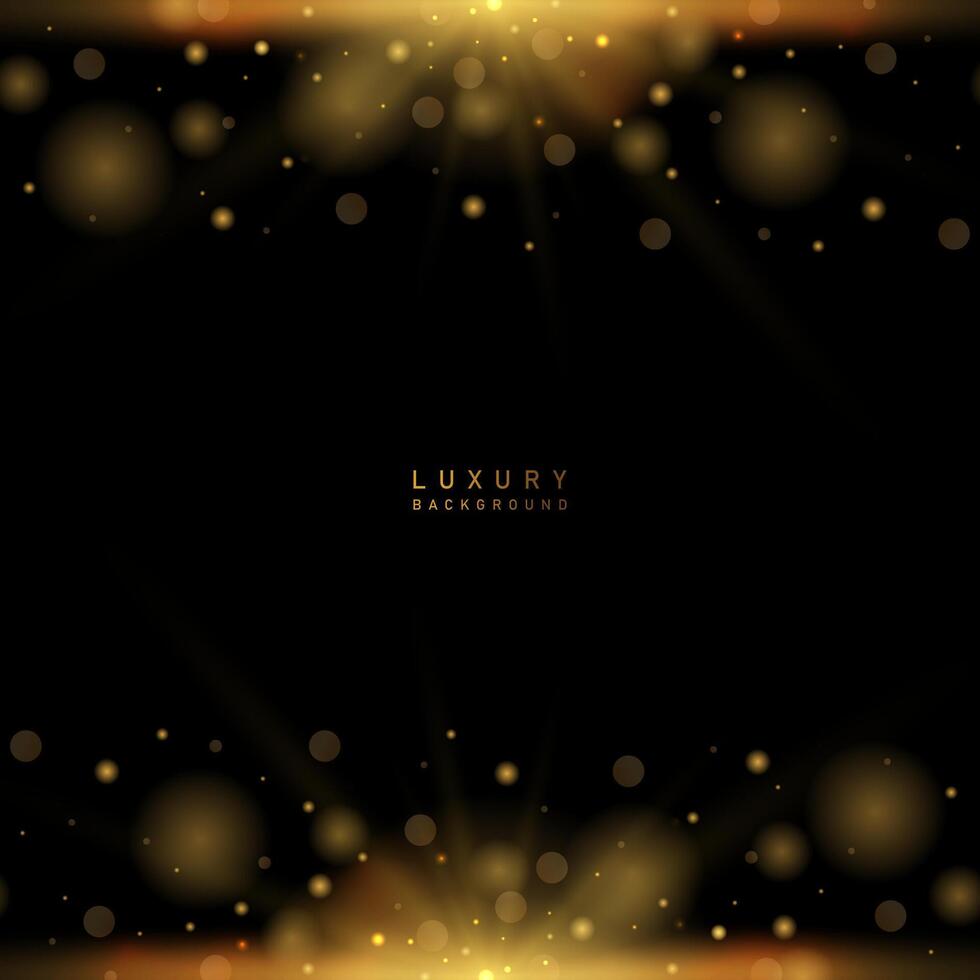Abstract luxury golden sparkle in black backdrop. illustration background vector