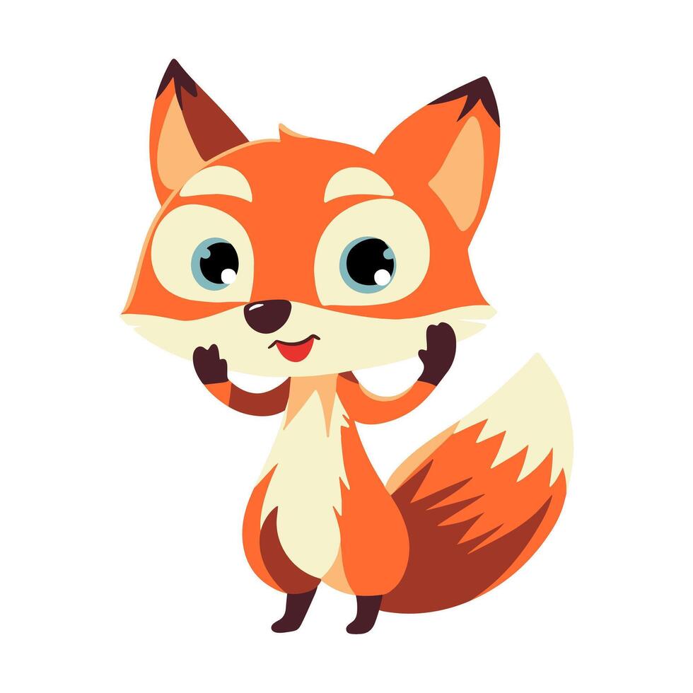 fox cartoon character. Cunning forest fox. vector